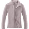 Outdoor Ventures Women’s Lightweight Warm Zip Up Long-Sleeve Soft Polar Fleece Jacket for Fall Winter(Pinkish Gray)