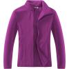Outdoor Ventures Women’s Lightweight Warm Zip Up Long-Sleeve Soft Polar Fleece Jacket for Fall Winter(Purple)