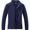 Outdoor Ventures Women’s Lightweight Warm Zip Up Long-Sleeve Soft Polar Fleece Jacket for Fall Winter(True Navy)
