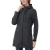 Outdoor Ventures Women’s Lightweight Waterproof Fleece Lined Hooded Softshell Rain Jacket, Warm Windbreaker Long Coat(Dark Grey-check)