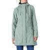 Outdoor Ventures Women’s Lightweight Waterproof Fleece Lined Hooded Softshell Rain Jacket, Warm Windbreaker Long Coat(Light Green)