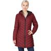Outdoor Ventures Women’s Maryan Hooded Ultra Lightweight Warm Thermolite Long Puffer Coat(Burgundy(matte)-avg.32″ Mid Length)
