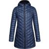 Outdoor Ventures Women’s Maryan Hooded Ultra Lightweight Warm Thermolite Long Puffer Coat(Deep Blue(shiny)-avg.32″ Mid Length)