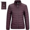Outdoor Ventures Women’s Packable Full-Zip Short Puffer Jacket Insulated Quilted Warm Lightweight Winter Coat(Eggplant(fold in Pocket))
