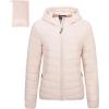 Outdoor Ventures Women’s Packable Lightweight Full-Zip Puffer Jacket with Hood Quilted Winter Coat(Pink(fold in Pocket))