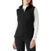 Outdoor Ventures Women’s Polar Fleece Zip Vest Outerwear with Pockets,Warm Sleeveless Coat Vest for Fall & Winter(Black)