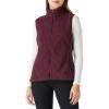 Outdoor Ventures Women’s Polar Fleece Zip Vest Outerwear with Pockets,Warm Sleeveless Coat Vest for Fall & Winter(Burgundy)