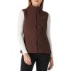 Outdoor Ventures Women’s Polar Fleece Zip Vest Outerwear with Pockets,Warm Sleeveless Coat Vest for Fall & Winter(Chocolate)