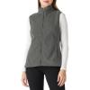 Outdoor Ventures Women’s Polar Fleece Zip Vest Outerwear with Pockets,Warm Sleeveless Coat Vest for Fall & Winter(Dark Grey)