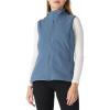 Outdoor Ventures Women’s Polar Fleece Zip Vest Outerwear with Pockets,Warm Sleeveless Coat Vest for Fall & Winter(Grayish Blue)