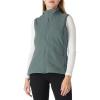 Outdoor Ventures Women’s Polar Fleece Zip Vest Outerwear with Pockets,Warm Sleeveless Coat Vest for Fall & Winter(Green Gray)