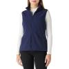 Outdoor Ventures Women’s Polar Fleece Zip Vest Outerwear with Pockets,Warm Sleeveless Coat Vest for Fall & Winter(True Navy)