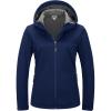 Outdoor Ventures Women’s Softshell Jacket Waterproof Warm Fleece Lined Lightweight Windproof Hooded Insulated Windbreaker(Blue)