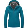 Outdoor Ventures Women’s Softshell Jacket Waterproof Warm Fleece Lined Lightweight Windproof Hooded Insulated Windbreaker(Dodger Blue)