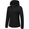 Outdoor Ventures Women’s Softshell Jacket with Hood Fleece Lined Warm Lightweight Waterproof Insulated Windbreaker(Black)