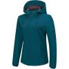 Outdoor Ventures Women’s Softshell Jacket with Hood Fleece Lined Warm Lightweight Waterproof Insulated Windbreaker(Blue)