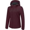 Outdoor Ventures Women’s Softshell Jacket with Hood Fleece Lined Warm Lightweight Waterproof Insulated Windbreaker(Dark Red)