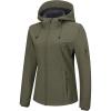 Outdoor Ventures Women’s Softshell Jacket with Hood Fleece Lined Warm Lightweight Waterproof Insulated Windbreaker(Olive Green)