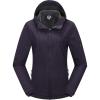 Outdoor Ventures Women’s Softshell Jacket with Hood Fleece Lined Warm Lightweight Waterproof Insulated Windbreaker(Purple Melange)