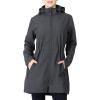 Outdoor Ventures Women’s Softshell Jacket with Removable Hood Fleece Lined Windbreaker Insulated Long Warm Rain Jacket(Dark Grey Heather)