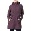 Outdoor Ventures Women’s Softshell Jacket with Removable Hood Fleece Lined Windbreaker Insulated Long Warm Rain Jacket(Purplish Red Heather)