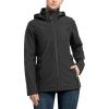 Outdoor Ventures Women’s Softshell Jacket with Removable Hood, Insulated Windbreaker Waterproof Warm Fleece Lined Coat(Dimgrey Melange)