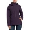 Outdoor Ventures Women’s Softshell Jacket with Removable Hood, Insulated Windbreaker Waterproof Warm Fleece Lined Coat(Purple)