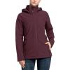 Outdoor Ventures Women’s Softshell Jacket with Removable Hood, Insulated Windbreaker Waterproof Warm Fleece Lined Coat(Wine)