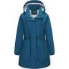 Outdoor Ventures Women’s Waterproof Fleece Lined Winter Coat Parka Removable Hood Warm Long Insulated Thicken Puffer Jacket(Modern Blue)