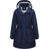 Outdoor Ventures Women’s Waterproof Fleece Lined Winter Coat Parka Removable Hood Warm Long Insulated Thicken Puffer Jacket(Navy)