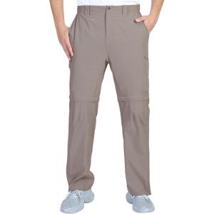 Outdoor Ventures Mens Hiking Pants Lightweight Quick Dry Convertible Pants, Stretch Zip-Off Cargo Pants for Travel Fishing(Fossil)