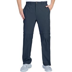 Outdoor Ventures Mens Hiking Pants Lightweight Quick Dry Convertible Pants, Stretch Zip-Off Cargo Pants for Travel Fishing(Navy)