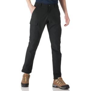 Outdoor Ventures Men’s Hiking Pants Lightweight Water Resistant Cargo Work Pants Ripstop Outdoor Pants for Tactical Travel(Black- Thin)