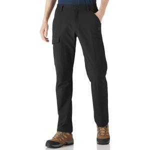 Outdoor Ventures Men’s Hiking Pants Lightweight Water Resistant Cargo Work Pants Ripstop Outdoor Pants for Tactical Travel(Black- Upgrade)