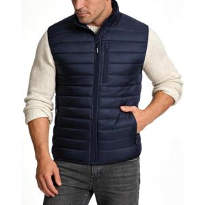 Outdoor Ventures Men’s Lightweight Puffer Vest Outerwear Warm Quilted Sleeveless Packable Winter Jacket for Hiking Running(Deep Blue)