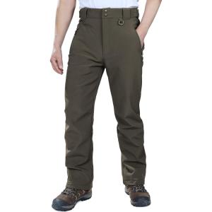 Outdoor Ventures Men’s Lite Waterproof Windproof Fleece Lined Warm Hiking Ski Snow Pants Expandable-Waist(Dark Amy Green)