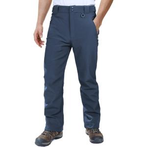 Outdoor Ventures Men’s Lite Waterproof Windproof Fleece Lined Warm Hiking Ski Snow Pants Expandable-Waist(Dark Denim- High Waist)