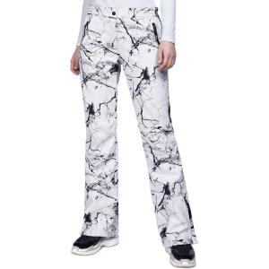 Outdoor Ventures Ski Pants Women Waterproof Insulated Snow Soft Shell Fleece Lined Snowboard Windproof with Boot Gaiters(Fissure Grey- New Versione)