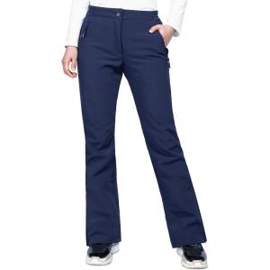 Outdoor Ventures Ski Pants Women Waterproof Insulated Snow Soft Shell Fleece Lined Snowboard Windproof with Boot Gaiters(Navy- New Versione)