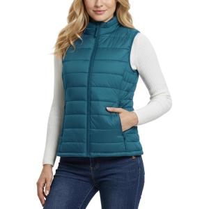 Outdoor Ventures Women’s Lightweight Puffer Vest Outerwear Zip Up Warm Sleeveless Winter Jacket Padded Gilet Quilted Coat(Modern Blue)