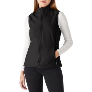 Outdoor Ventures Women’s Lightweight Softshell Vest Windproof Fleece Lined Zip Up Sleeveless Jacket for Running Hiking Golf(Black-1)