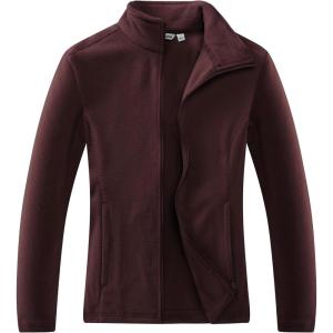 Outdoor Ventures Women’s Lightweight Warm Zip Up Long-Sleeve Soft Polar Fleece Jacket for Fall Winter(Chocolate)