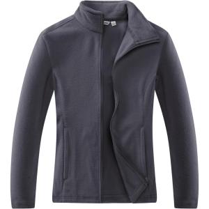 Outdoor Ventures Women’s Lightweight Warm Zip Up Long-Sleeve Soft Polar Fleece Jacket for Fall Winter(Dark Grey)
