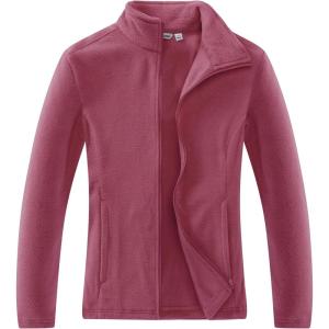 Outdoor Ventures Women’s Lightweight Warm Zip Up Long-Sleeve Soft Polar Fleece Jacket for Fall Winter(Dusty Rose)