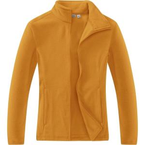 Outdoor Ventures Women’s Lightweight Warm Zip Up Long-Sleeve Soft Polar Fleece Jacket for Fall Winter(Ginger)