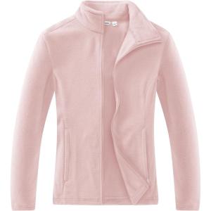 Outdoor Ventures Women’s Lightweight Warm Zip Up Long-Sleeve Soft Polar Fleece Jacket for Fall Winter(Pink)