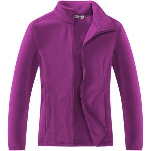 Outdoor Ventures Women’s Lightweight Warm Zip Up Long-Sleeve Soft Polar Fleece Jacket for Fall Winter(Purple)