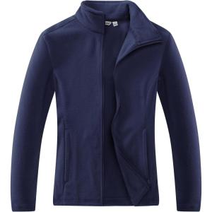 Outdoor Ventures Women’s Lightweight Warm Zip Up Long-Sleeve Soft Polar Fleece Jacket for Fall Winter(True Navy)