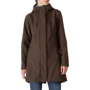 Outdoor Ventures Women’s Lightweight Waterproof Fleece Lined Hooded Softshell Rain Jacket, Warm Windbreaker Long Coat(Chocolate)