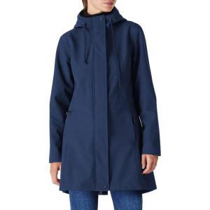 Outdoor Ventures Women’s Lightweight Waterproof Fleece Lined Hooded Softshell Rain Jacket, Warm Windbreaker Long Coat(Dark Blue)